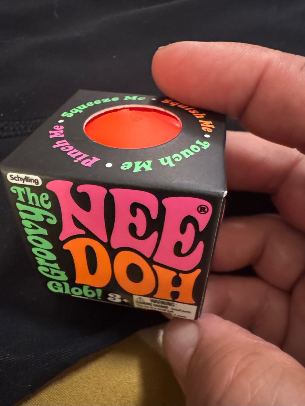 Nee Doh mini groovy glob Squeeze Toy - Bright Orange